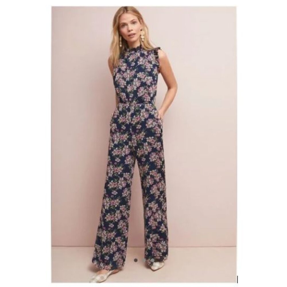Anthropologie Troubadour Jumpsuit in Navy Floral by Ali + Jay – Size Med - NWT